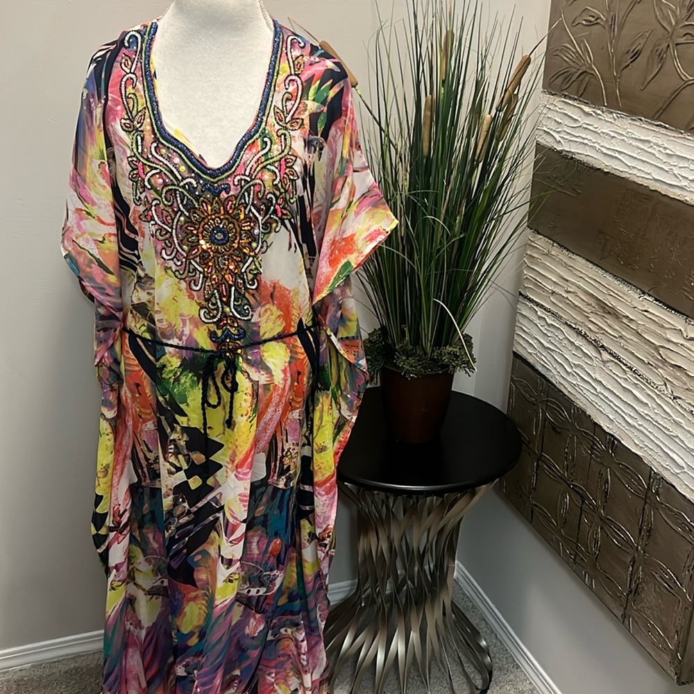 Full length multi-colored detailed coverup!